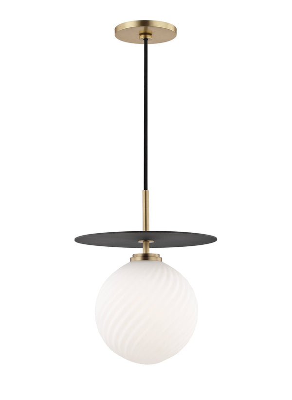 Lighting - Pendant Ellis 1 Light Large Pendant // Aged Brass & Black 