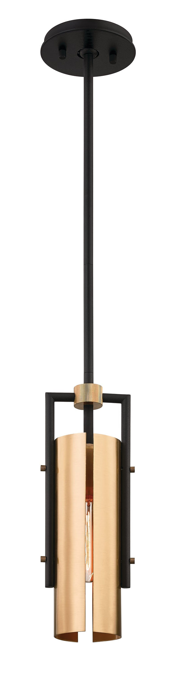 Lighting - Pendant Emerson 1lt Mini Pendant // Carbide BLK & Brushed Brass 