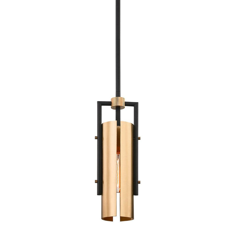 Lighting - Pendant Emerson 1lt Mini Pendant // Carbide BLK & Brushed Brass 