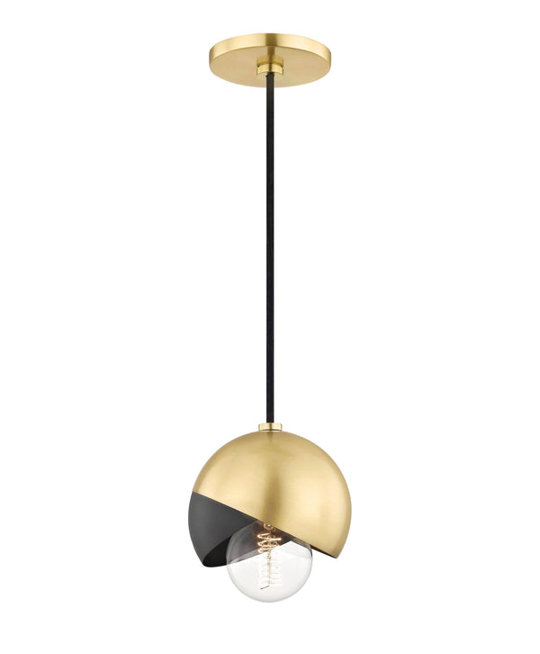 Lighting - Pendant Emma 1 Light Pendant // Aged Brass & Black 