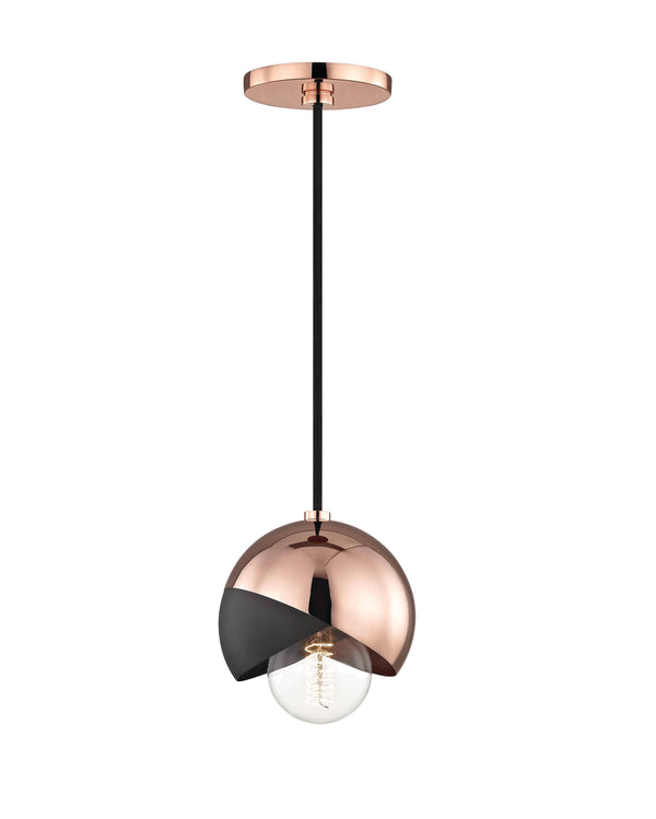 Lighting - Pendant Emma 1 Light Pendant // Polished Copper & Black 