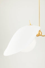 Lighting - Pendant Frond 3 Light Pendant // Gold Leaf & Textured On White Combo 