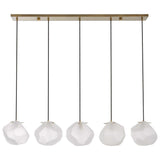  Geodesic 5 Light Linear Pendant // Matte Brass 