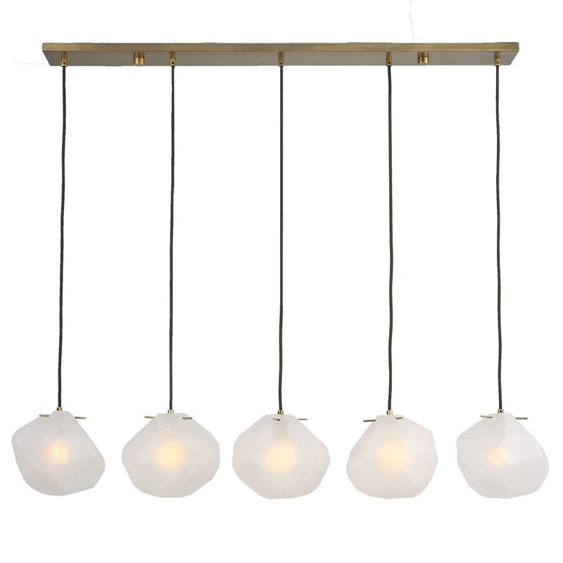  Geodesic 5 Light Linear Pendant // Matte Brass 