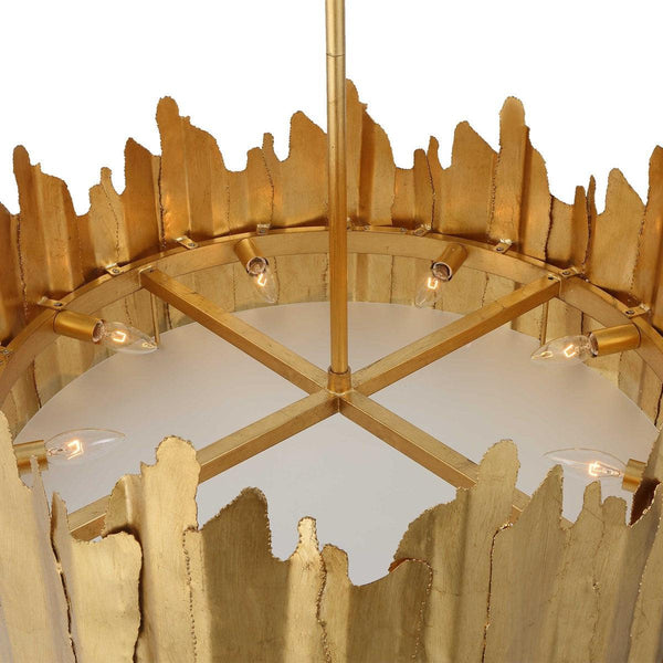  Golden Gate 8 Light Pendant // Gold Leaf 