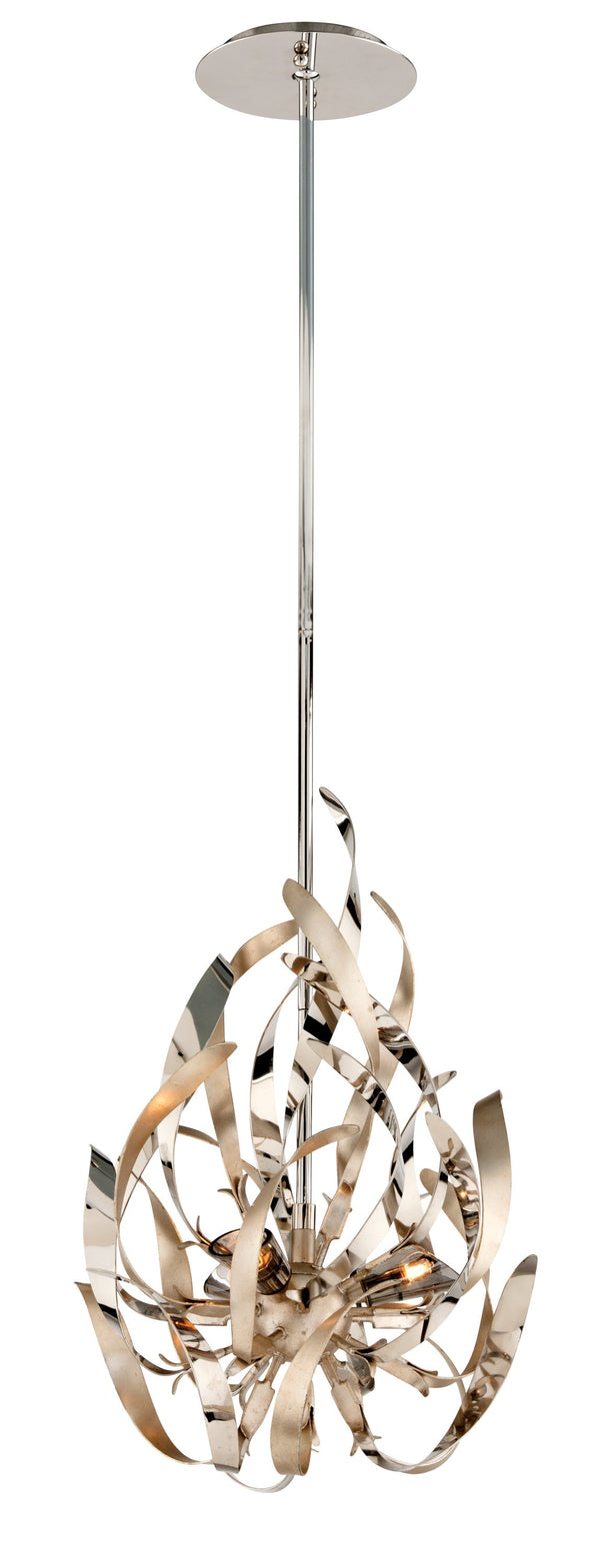 Lighting - Pendant Graffiti 3lt Mini Pendant // Silver Leaf Polished Stainless 