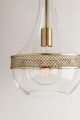 Lighting - Pendant Hagen 1 Light Small Pendant // Aged Brass 