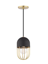 Lighting - Pendant Haley 1 Light Pendant // Aged Brass & Black 