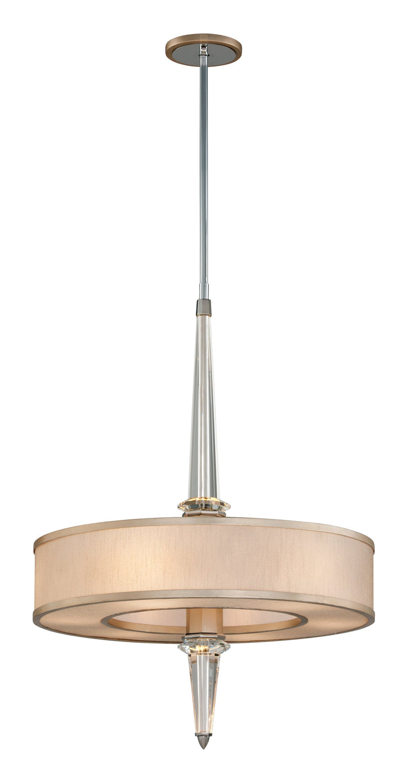 Lighting - Pendant Harlow 6 + 10lt Pendant // Tranquility Sil Leaf W Pol Ss 