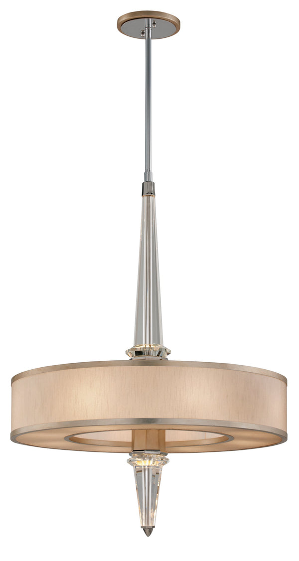 Lighting - Pendant Harlow 8 + 10lt Pendant // Tranquility Sil Leaf W Pol Ss 