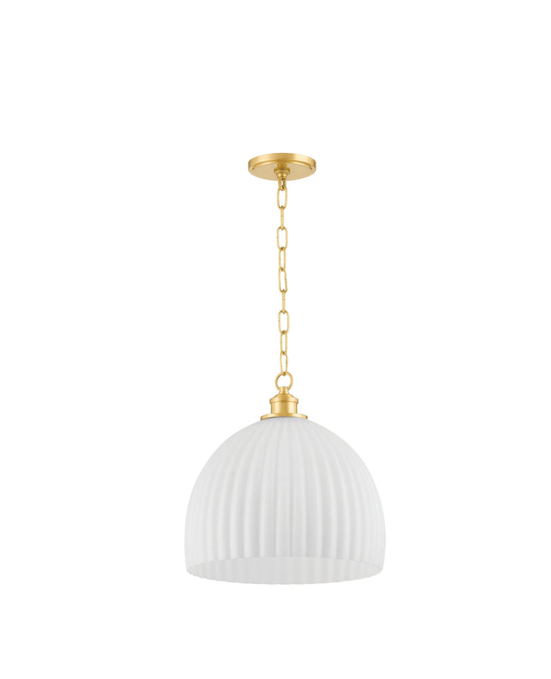 Lighting - Pendant Hillary 1 Light Pendant // Aged Brass // Small 