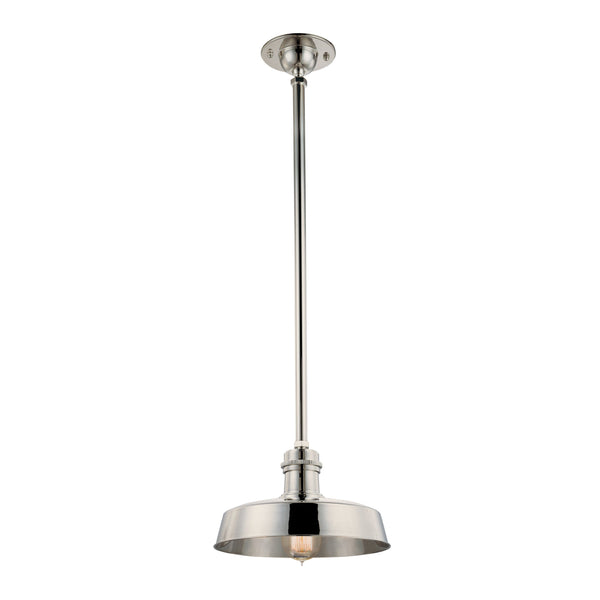 Lighting - Pendant Hudson Falls 1 Light Pendant // Polished Nickel 