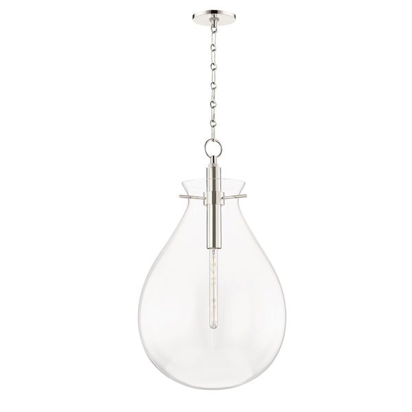 Lighting - Pendant Ivy 1 Light Large Pendant // Polished Nickel 