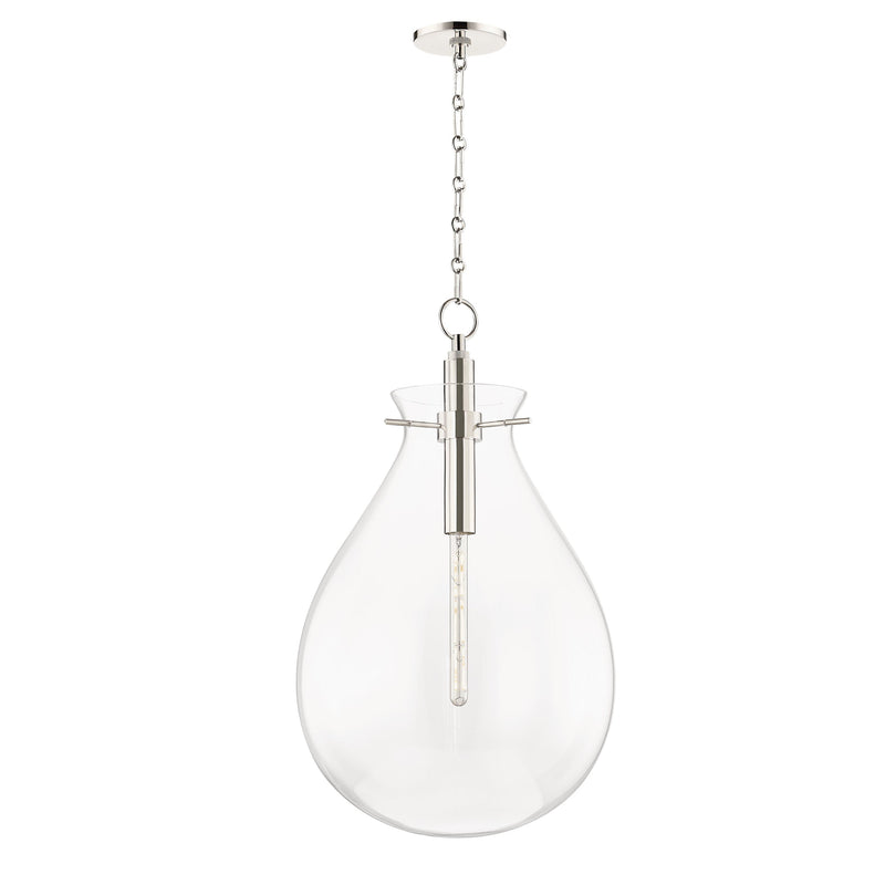 Lighting - Pendant Ivy 1 Light Large Pendant // Polished Nickel 