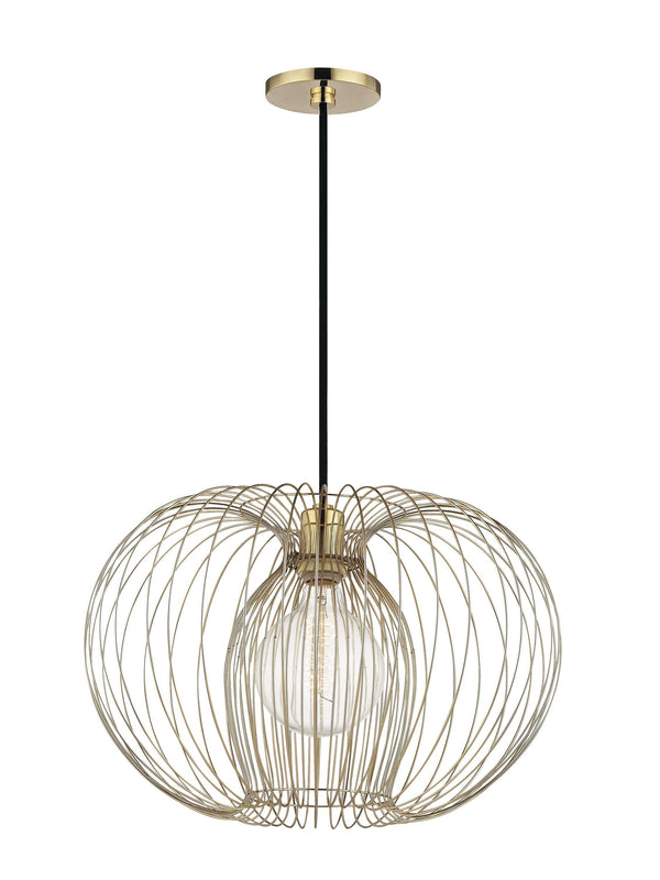 Lighting - Pendant Jasmine 1 Light Large Pendant // Polished Brass 