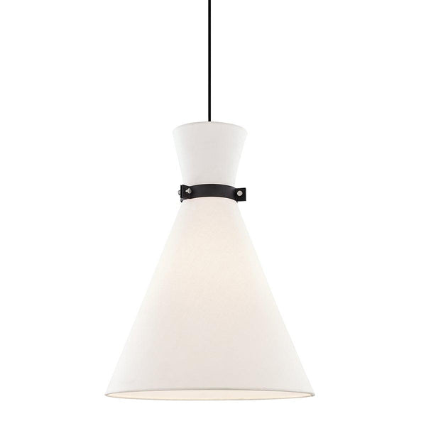 Lighting - Pendant Julia 1 Light Large Pendant // Polished Nickel & Black 