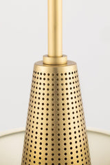 Lighting - Pendant Kiki 1 Light Large Pendant // Aged Brass & Cream 