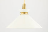 Lighting - Pendant Kiki 1 Light Large Pendant // Aged Brass & Cream 