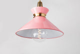 Lighting - Pendant Kiki 1 Light Large Pendant // Aged Brass & Pink 