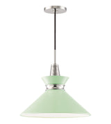 Lighting - Pendant Kiki 1 Light Small Pendant // Polished Nickel & Mint 