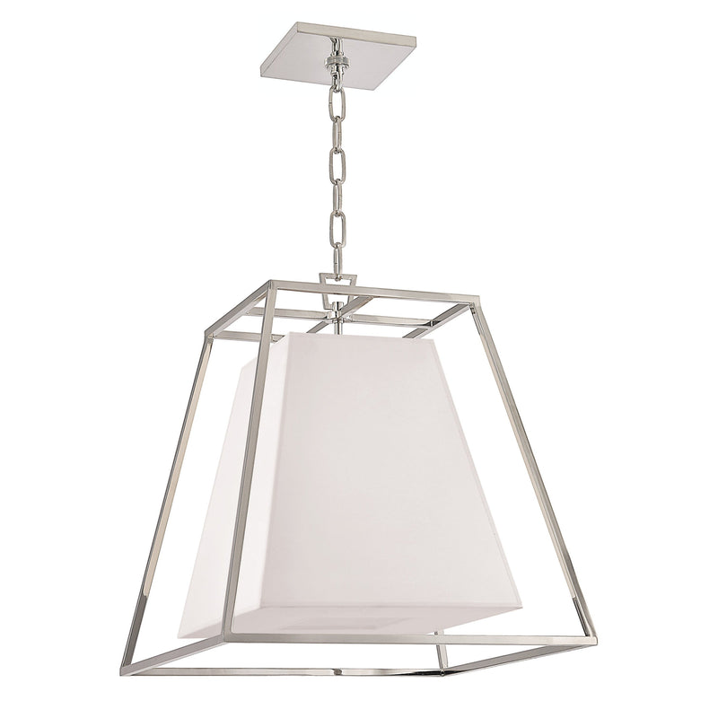 Lighting - Pendant Kyle 4 Light Pendant with White Shade // Polished Nickel 