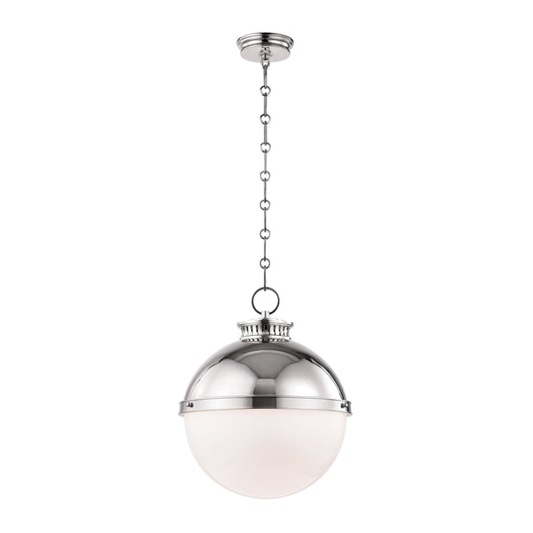 Lighting - Pendant Latham 1 Light Large Pendant // Polished Nickel 