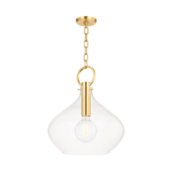 Lighting - Pendant Lina 1 Light Large Pendant // Aged Brass 