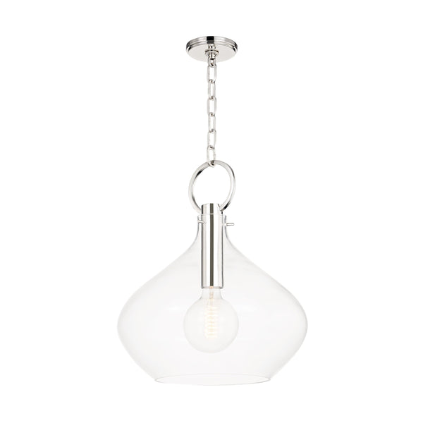 Lighting - Pendant Lina 1 Light Pendant // Polished Nickel // Large 