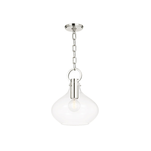 Lighting - Pendant Lina 1 Light Pendant // Polished Nickel // Small 