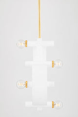 Lighting - Pendant Maddie 4 Light Pendant // Gold Leaf & White 