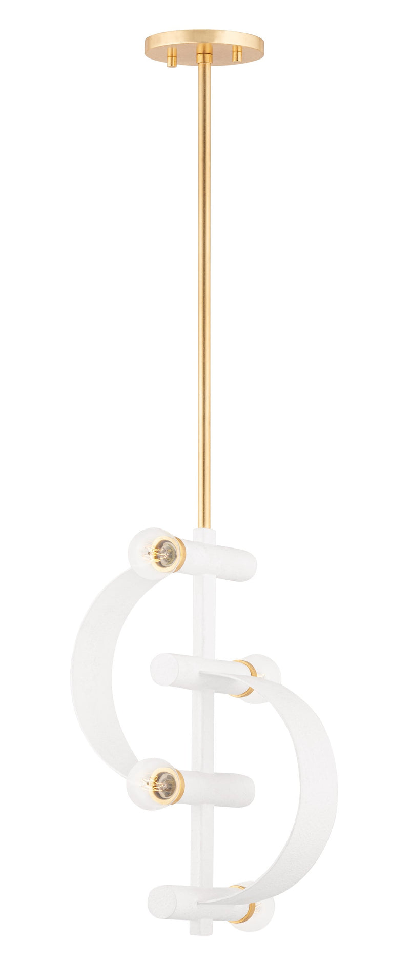 Lighting - Pendant Maddie 4 Light Pendant // Gold Leaf & White 