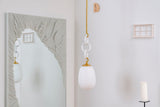 Lighting - Pendant Marina 1 Light Pendant // Aged Brass & Textured White Combo 