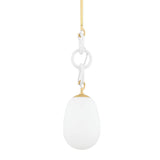 Lighting - Pendant Marina 1 Light Pendant // Aged Brass & Textured White Combo 