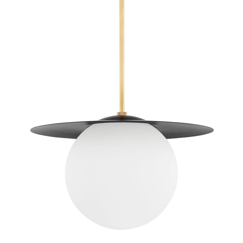 Lighting - Pendant Marlene 1 Light Large Pendant // Aged Brass & Soft Black 