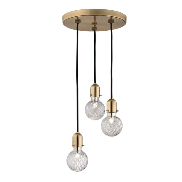 Lighting - Pendant Marlow 3 Light Pendant // Aged Brass 