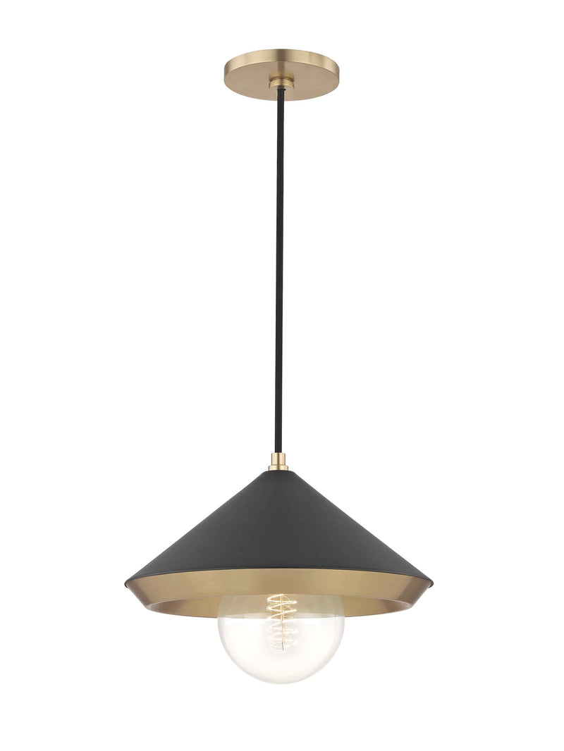 Lighting - Pendant Marnie 1 Light Large Pendant // Aged Brass & Black 