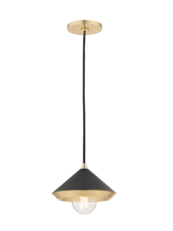 Lighting - Pendant Marnie 1 Light Small Pendant // Aged Brass & Black 