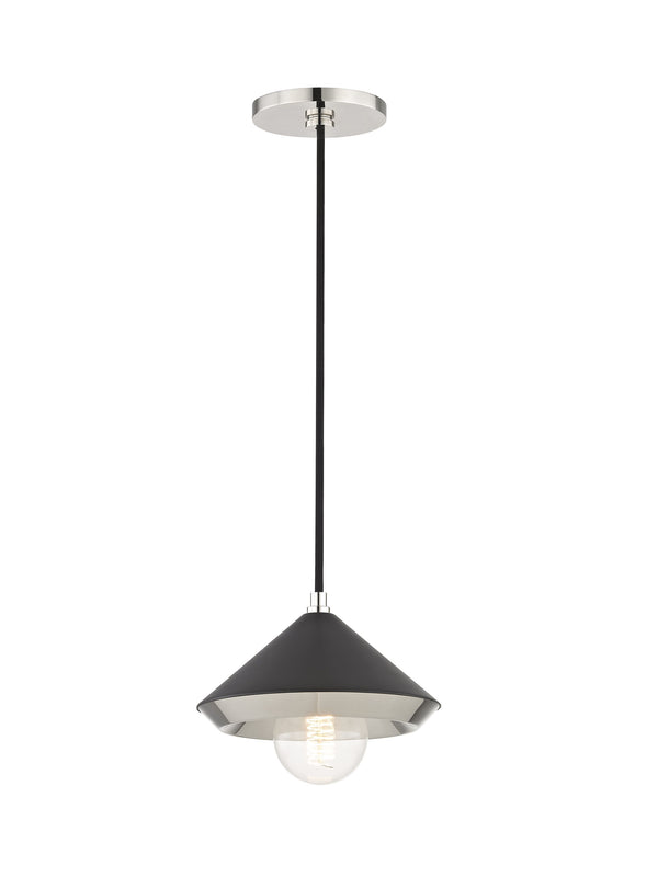 Lighting - Pendant Marnie 1 Light Small Pendant // Polished Nickel & Black 