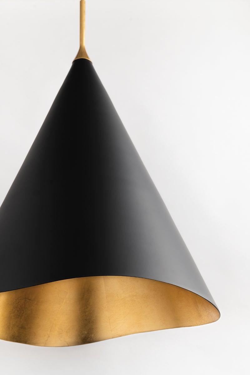 Lighting - Pendant Martini 1 Light Small Pendant // Gold Leaf & Black Combo 