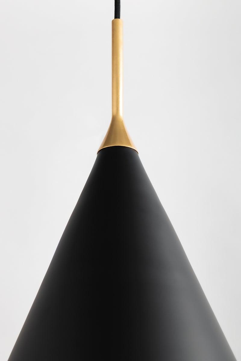 Lighting - Pendant Martini 1 Light Small Pendant // Gold Leaf & Black Combo 