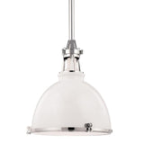 Lighting - Pendant Massena 1 Light Pendant // White & Polished Nickel Combo // Large 