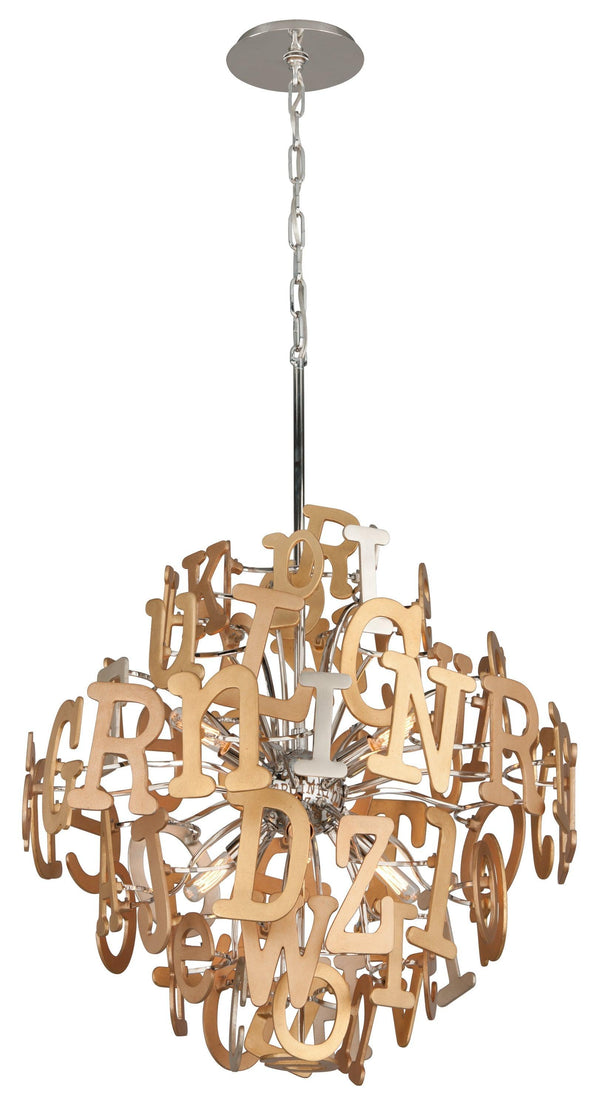 Lighting - Pendant Media 6lt Pendant // Multi Leaf with Stainless 