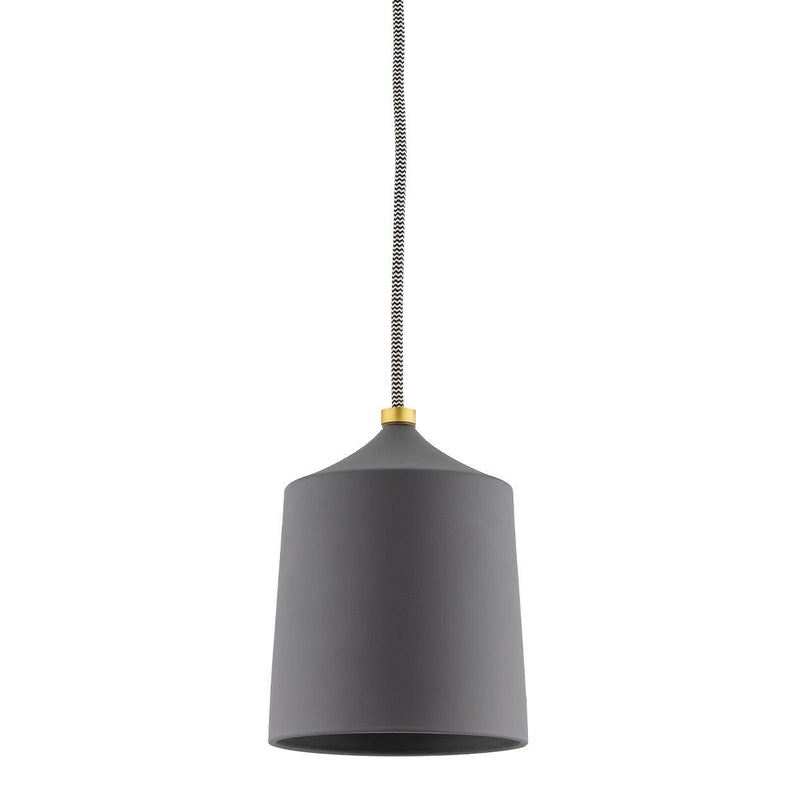 Lighting - Pendant Megan 1 Light Pendant // Aged Brass & Matte Black 