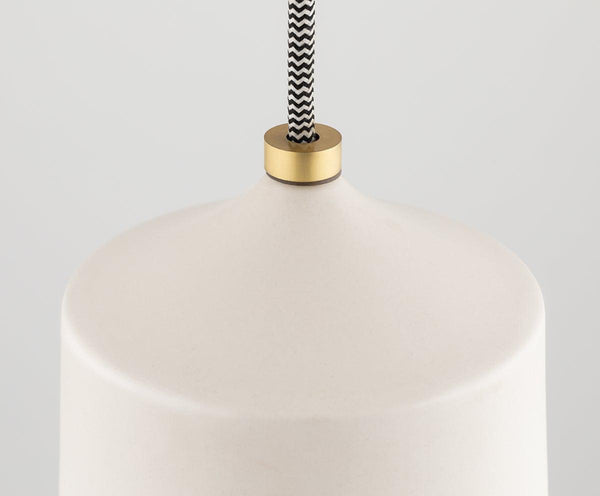 Lighting - Pendant Megan 1 Light Pendant // Aged Brass & Matte White 