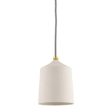 Lighting - Pendant Megan 1 Light Pendant // Aged Brass & Matte White 