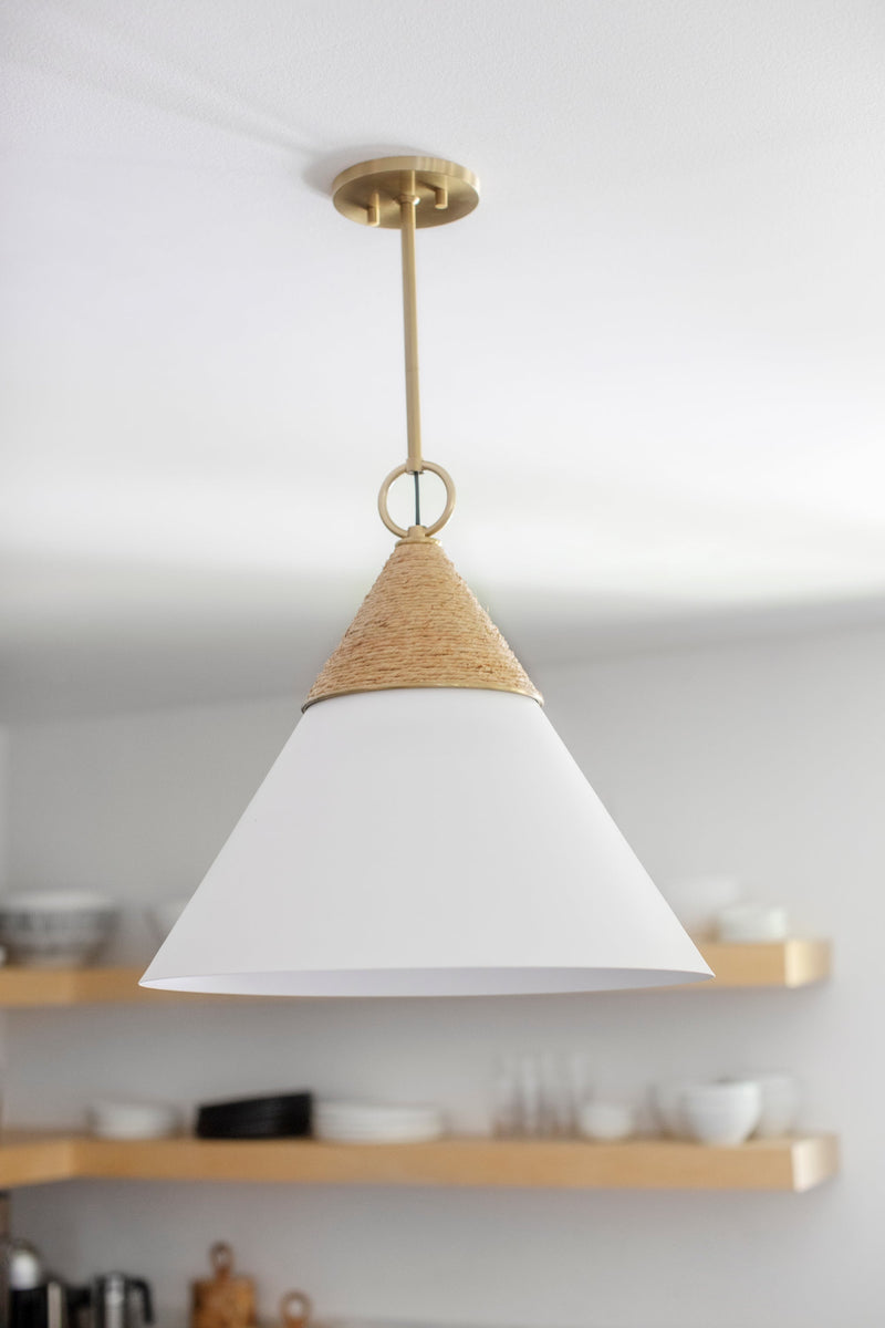 Lighting - Pendant Mica 1 Light Pendant // Aged Brass // Small 