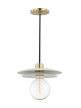 Lighting - Pendant Milla 1 Light Large Pendant // Aged Brass & Soft Off White 