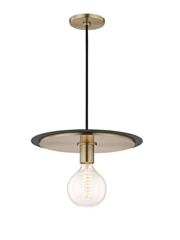 Lighting - Pendant Milo 1 Light Large Pendant // Aged Brass & Black 