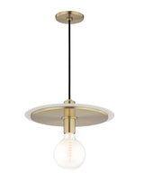 Lighting - Pendant Milo 1 Light Large Pendant // Aged Brass & Soft Off White 