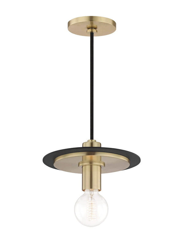 Lighting - Pendant Milo 1 Light Small Pendant // Aged Brass & Black 